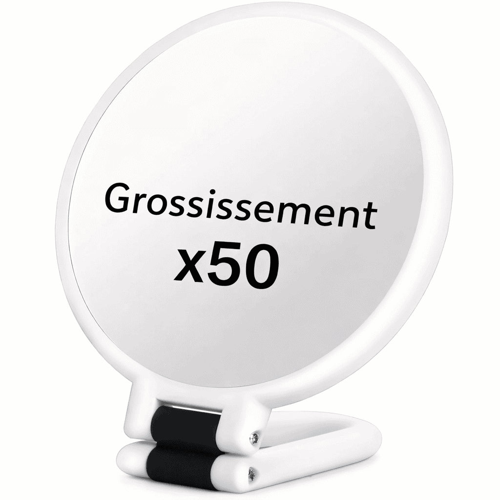 Miroir Grossissant Double Face 1x / 50x – Précision Maquillage & Soins du Visage