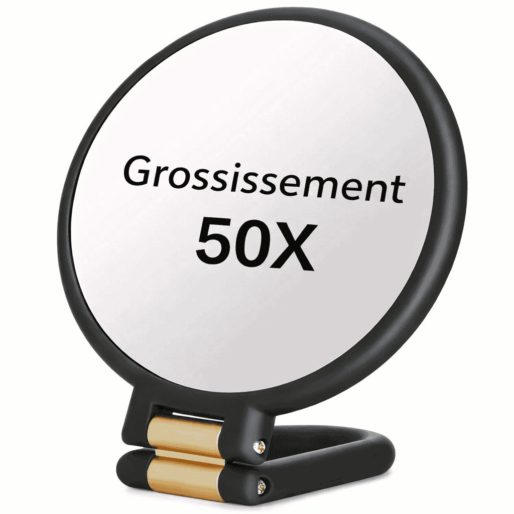 Miroir Grossissant Double Face 1x / 50x – Précision Maquillage & Soins du Visage