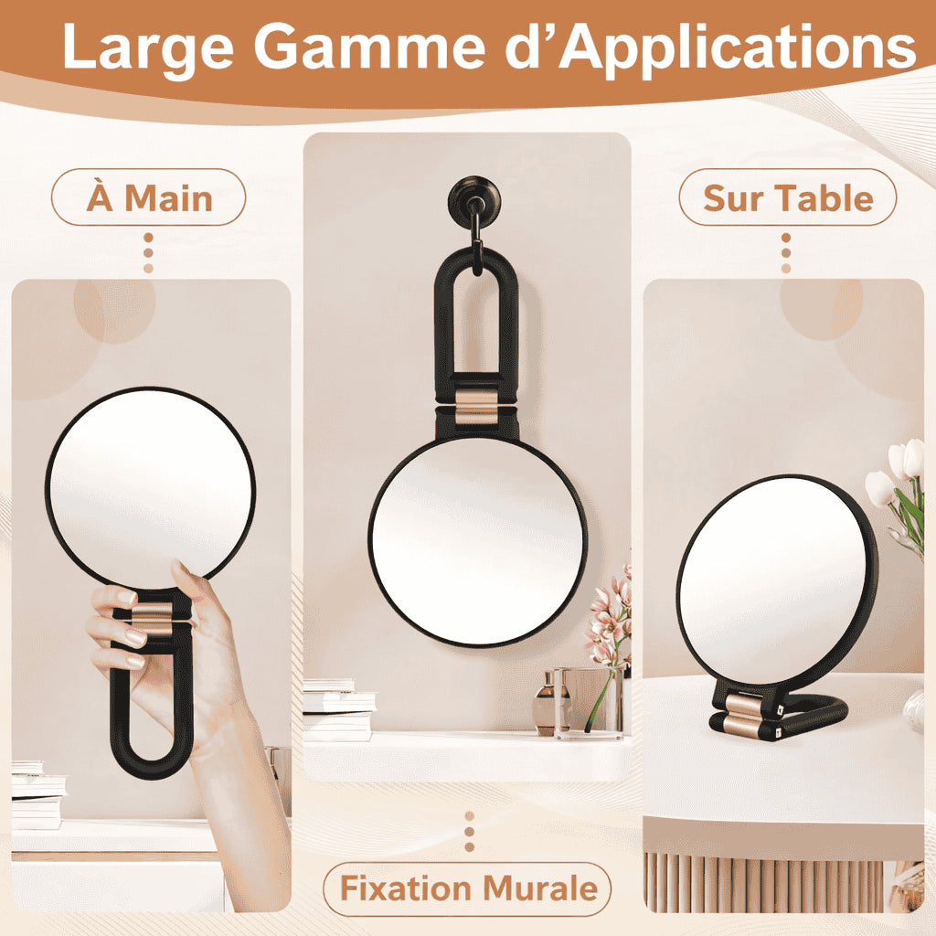 Miroir Grossissant Double Face 1x / 50x – Précision Maquillage & Soins du Visage