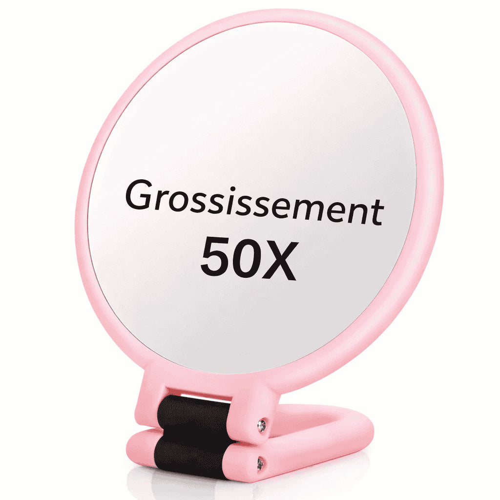 Miroir Grossissant Double Face 1x / 50x – Précision Maquillage & Soins du Visage