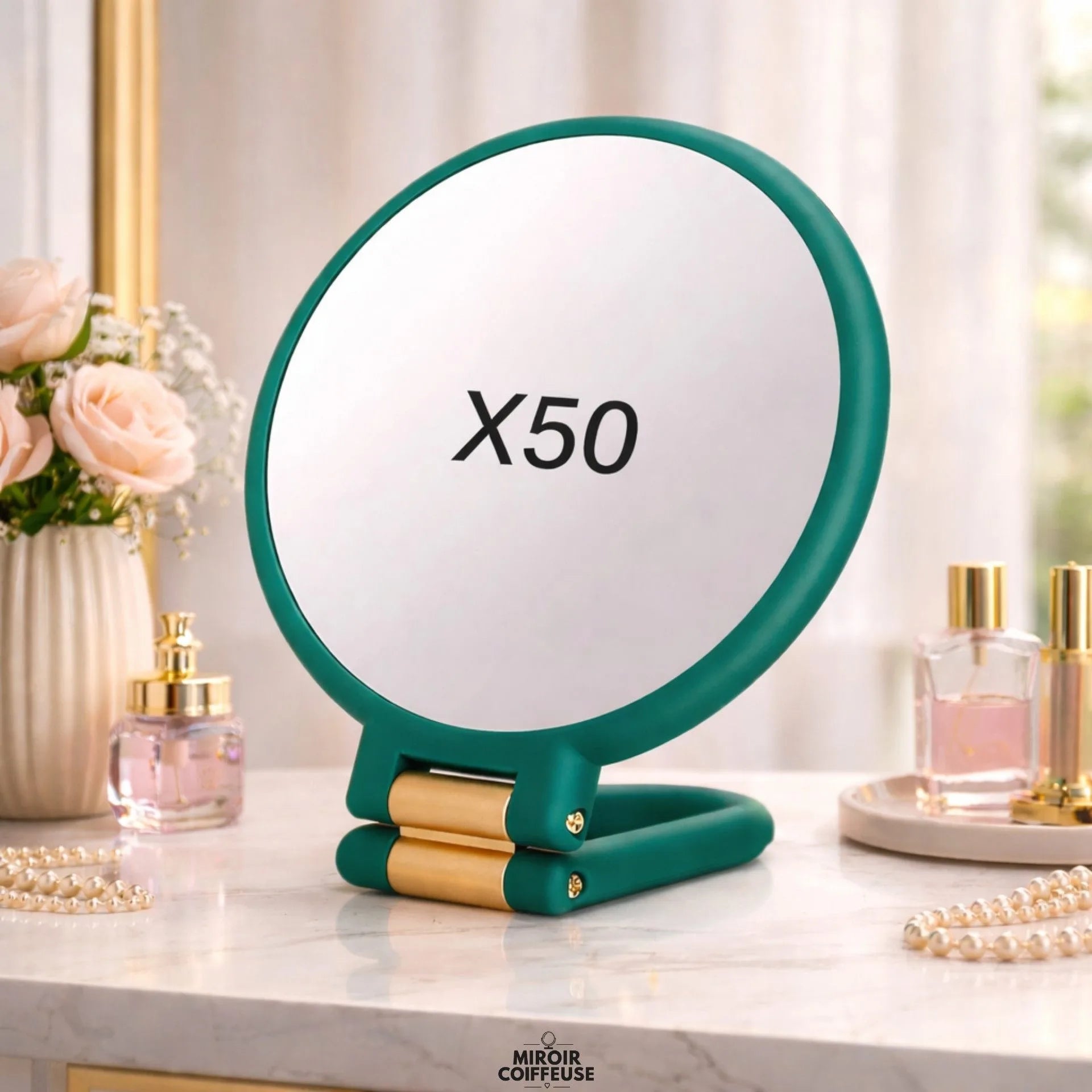 Miroir Grossissant Double Face 1x / 50x – Précision Maquillage & Soins du Visage