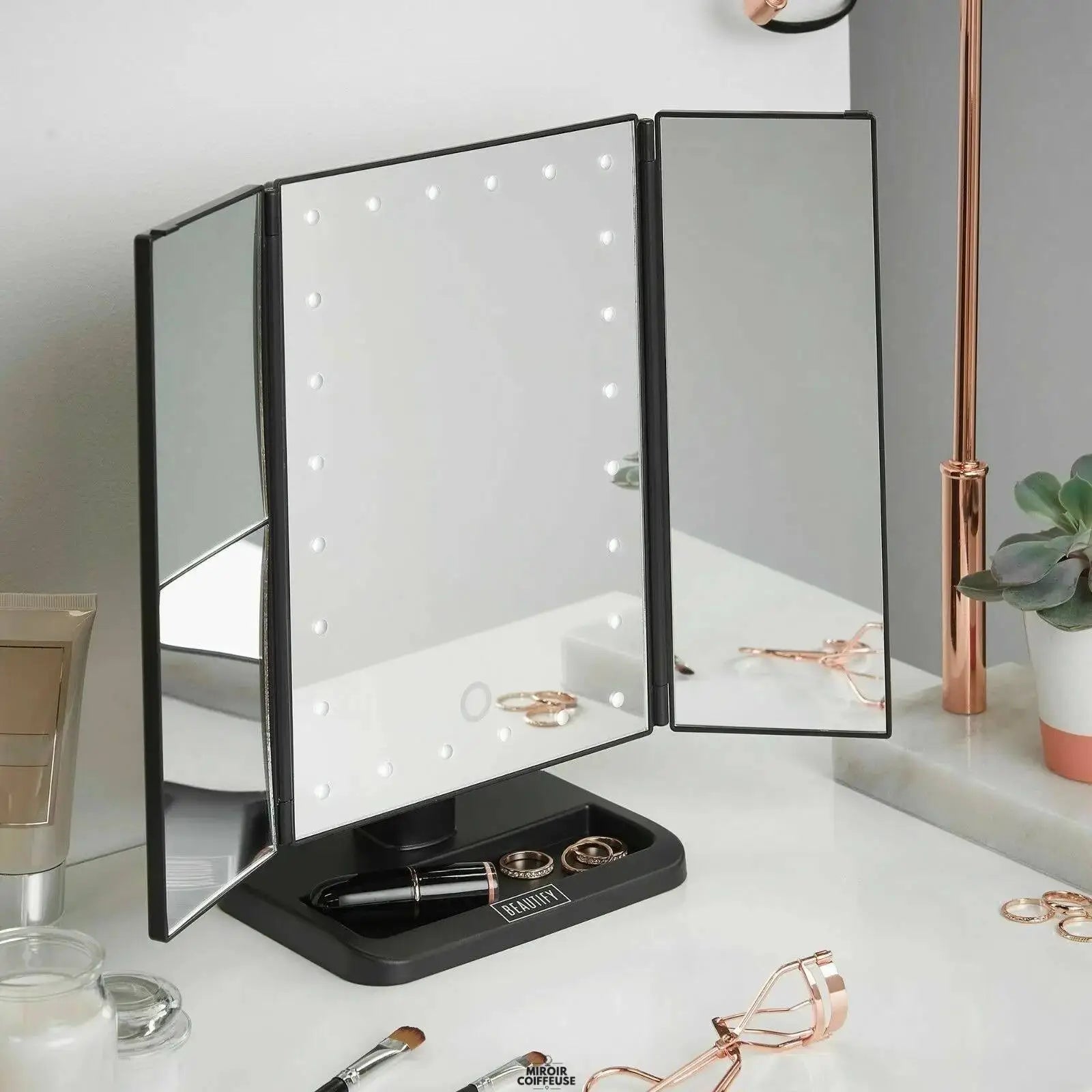 Miroir Coiffeuse LED 3 Volets