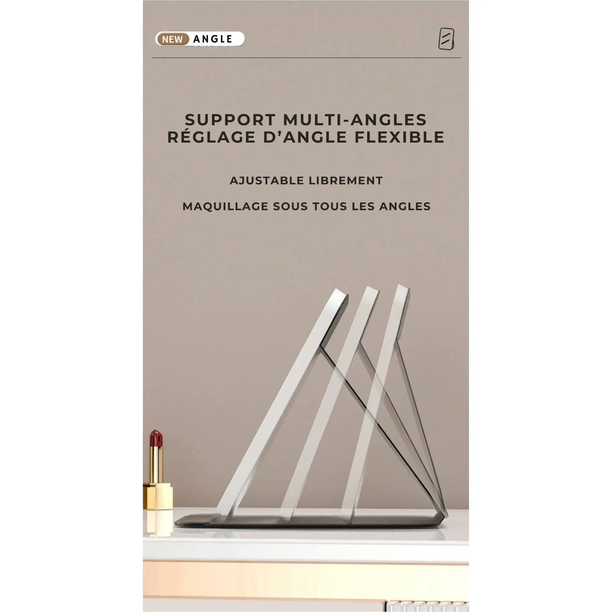 Miroir Maquillage LED pliable – Compact